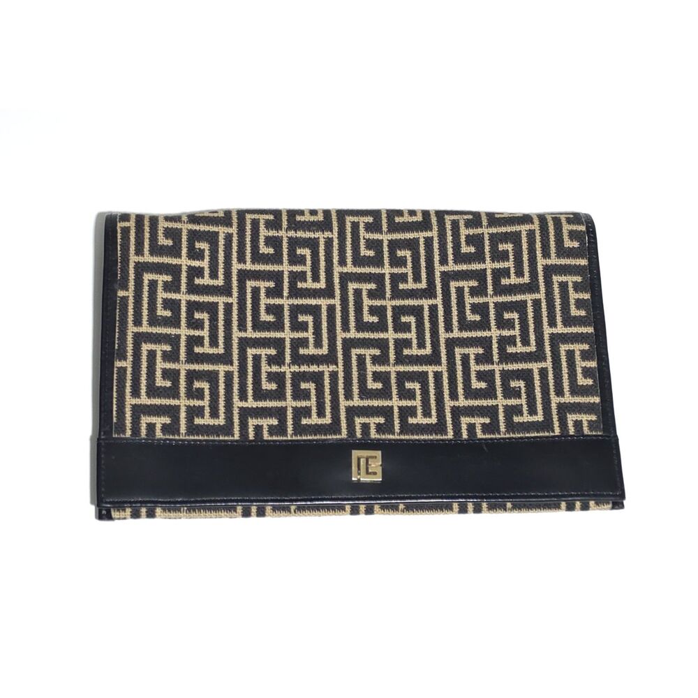 Vintage Pierre Balmain Paris France Clutch Subway Pattern 9.5" x 6.25"